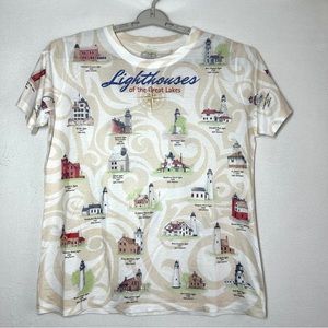 Artisans Apparel Lighthouses Of The Great Lakes Tee XL All Over Print T Shirt